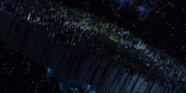 Mroczne Miasto zawieszone w kosmosie